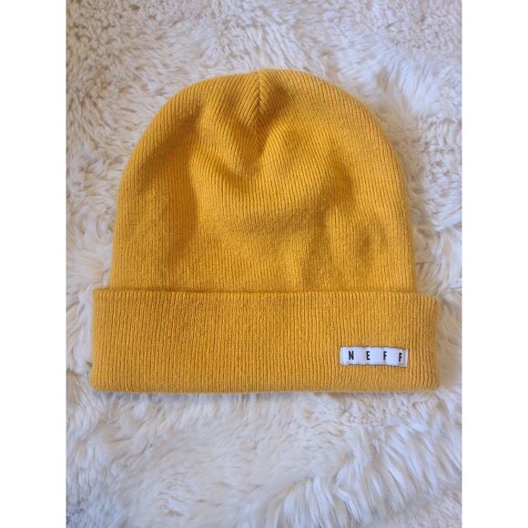 Neff Beanie Yellow Hat Acrylic One Size - Picture 1 of 2